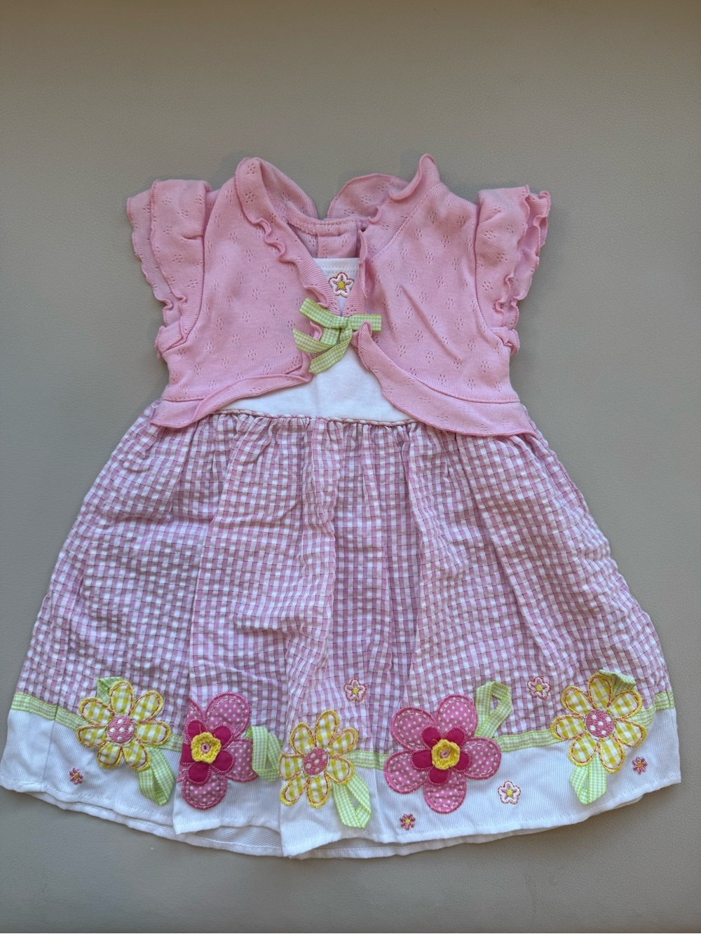 Bundle of OshKosh Navy Floral Overall and 4 dresses - Picture 4 of 11